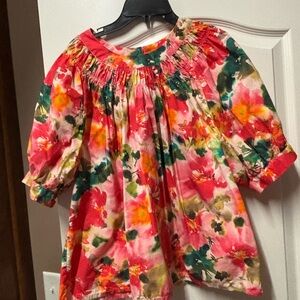 Floral Kids Top - Pink and Green